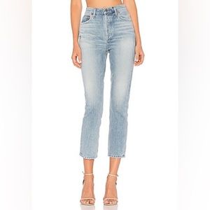 Agolde Riley High Rise Straight Crop in Blue Rock